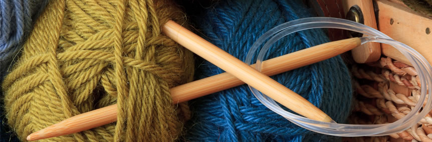 Wool, Knitting Needles and Basket